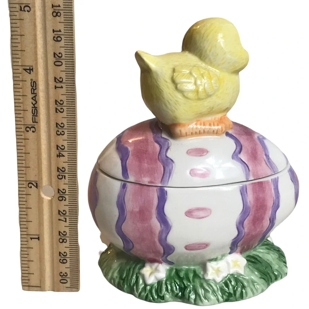Vintage Fitz And Floyd Candle Easter Ceramic Yellow Chick Egg Scented Spring - Picture 5 of 6